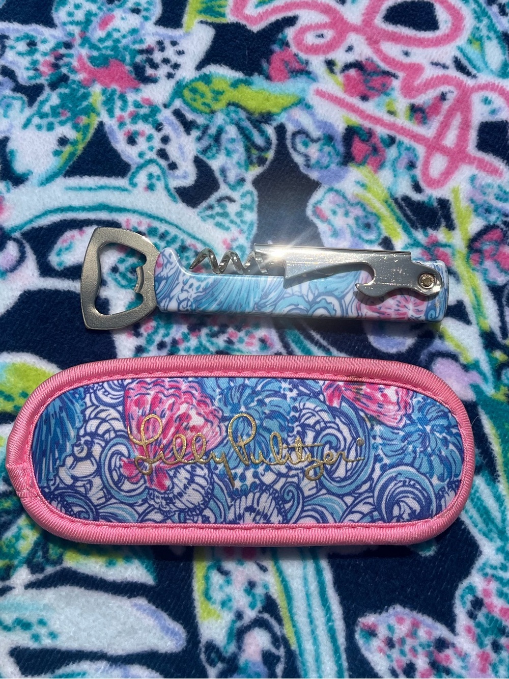 Lilly Pulitzer Bottle Opener with Case